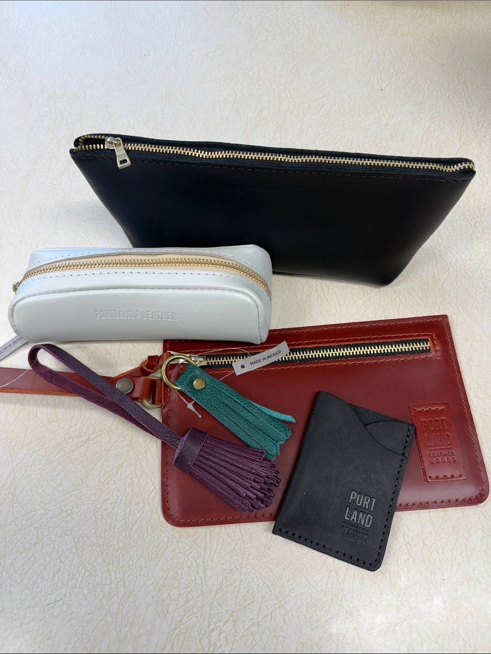 New Portland Leather Small Goods Bundle of 6